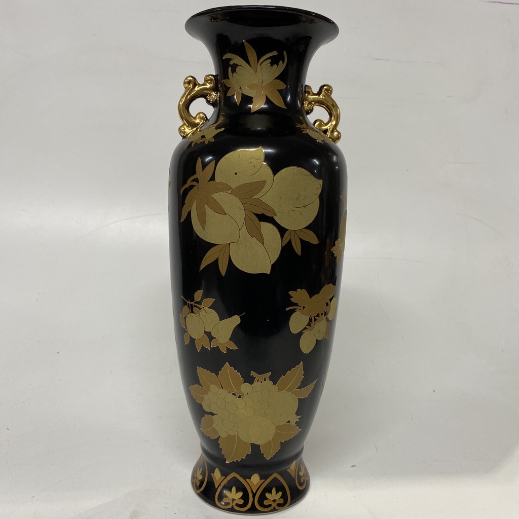 VASE, Black Gold Fruit 40cm H